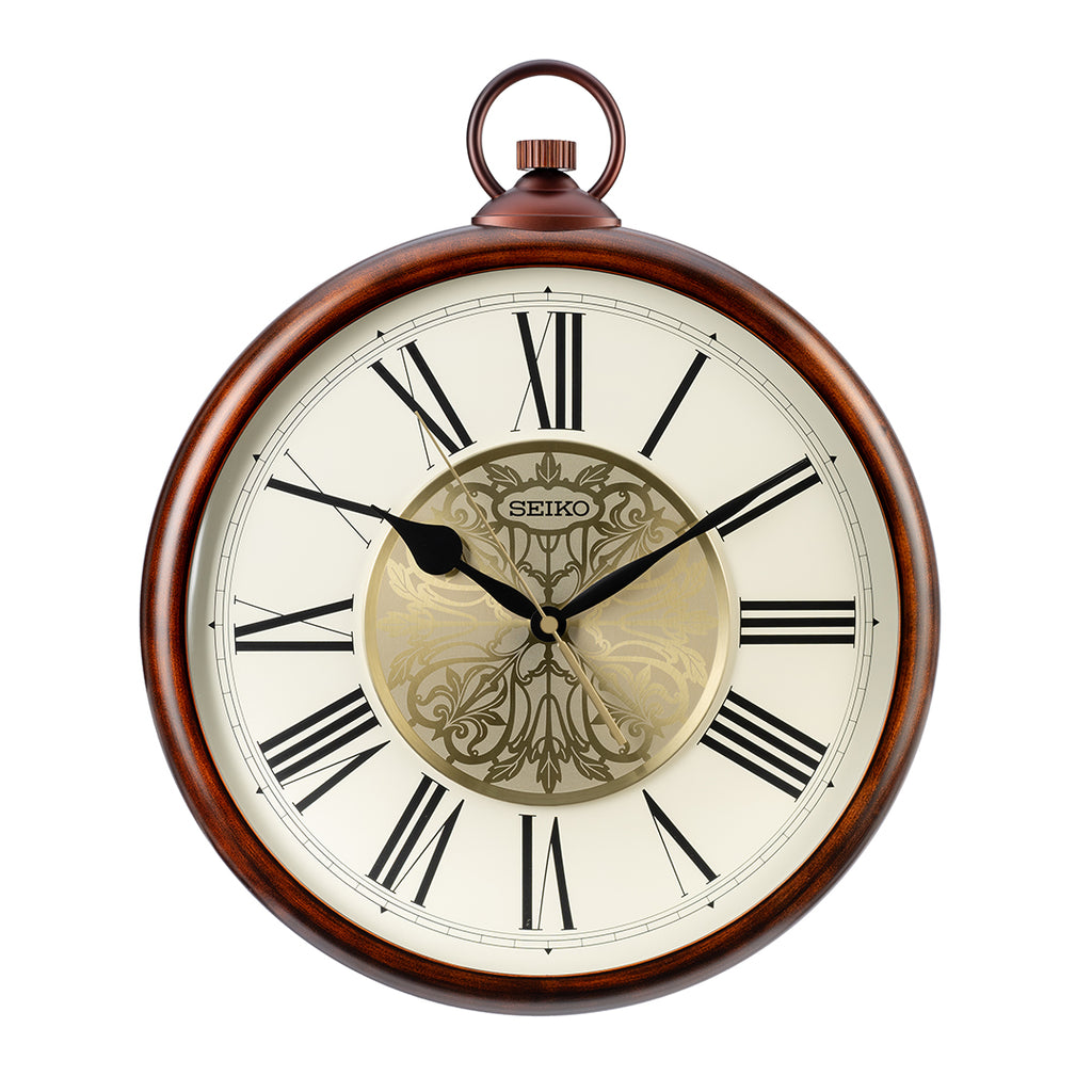 QXA837B Classic Patterned Gold Dial Clock