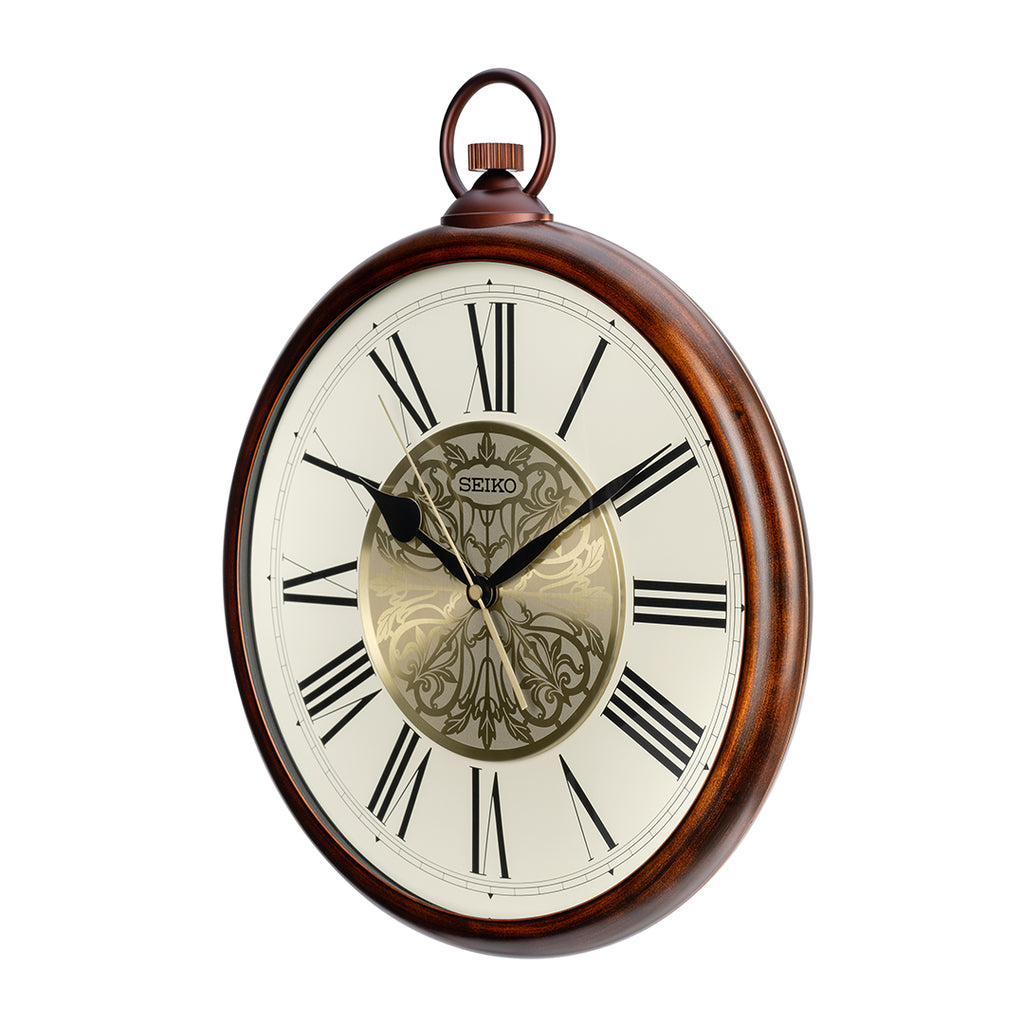 QXA837B Classic Patterned Gold Dial Clock