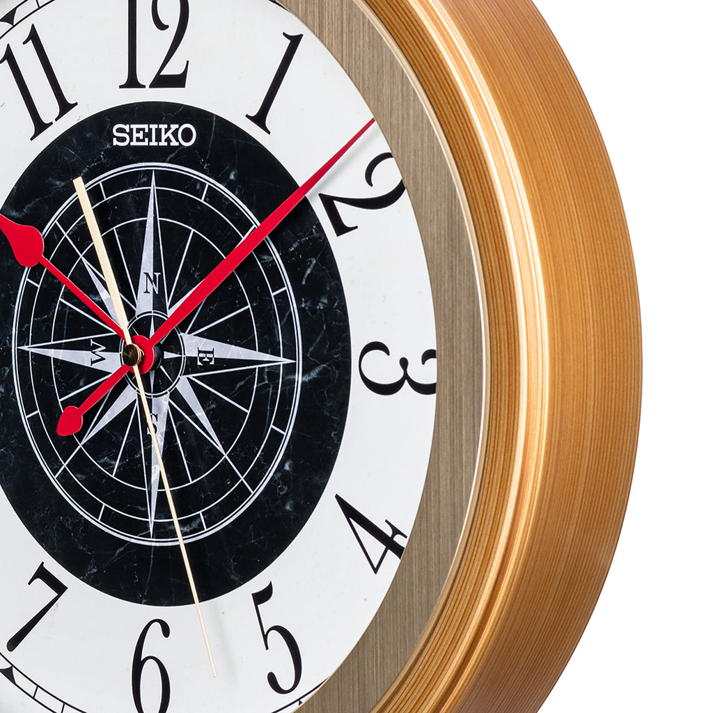 QXA844G Vintage Nautical Compass Wall Clock