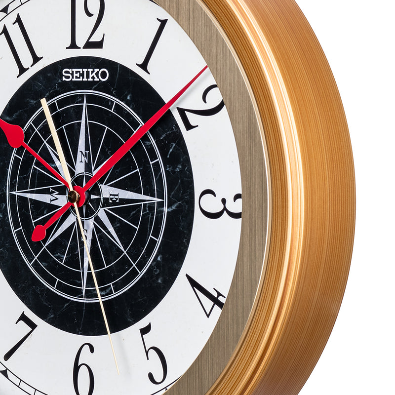 QXA844G Vintage Nautical Compass Wall Clock