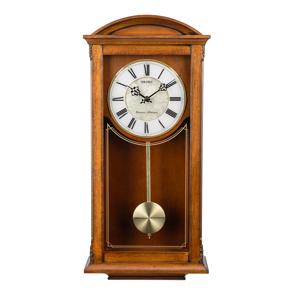 QXH030B Pendulum Clock with Iridescent Mother Of Pearl Inlay Dial