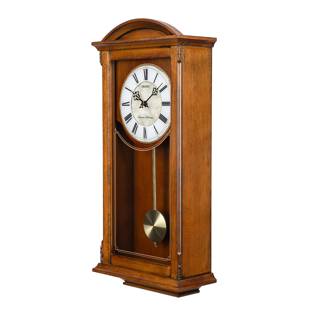 QXH030B Pendulum Clock with Iridescent Mother Of Pearl Inlay Dial