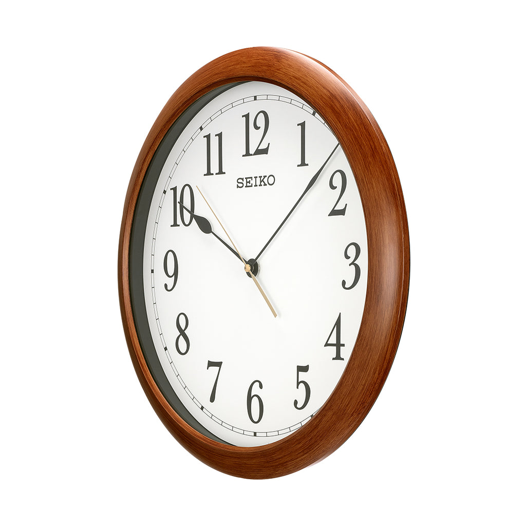 QXA598B Large Brown Case Clock With Quiet Sweep