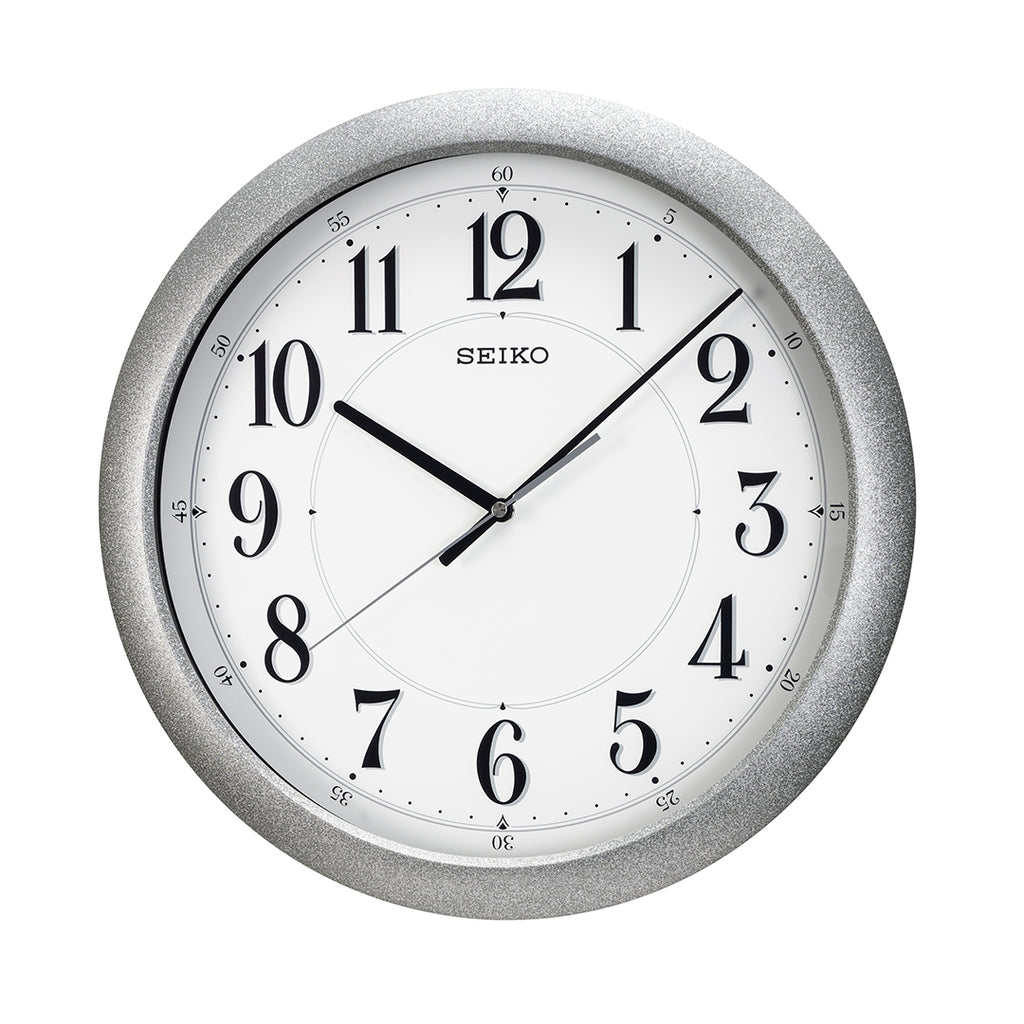 QXA754S Silver Case Wall Clock