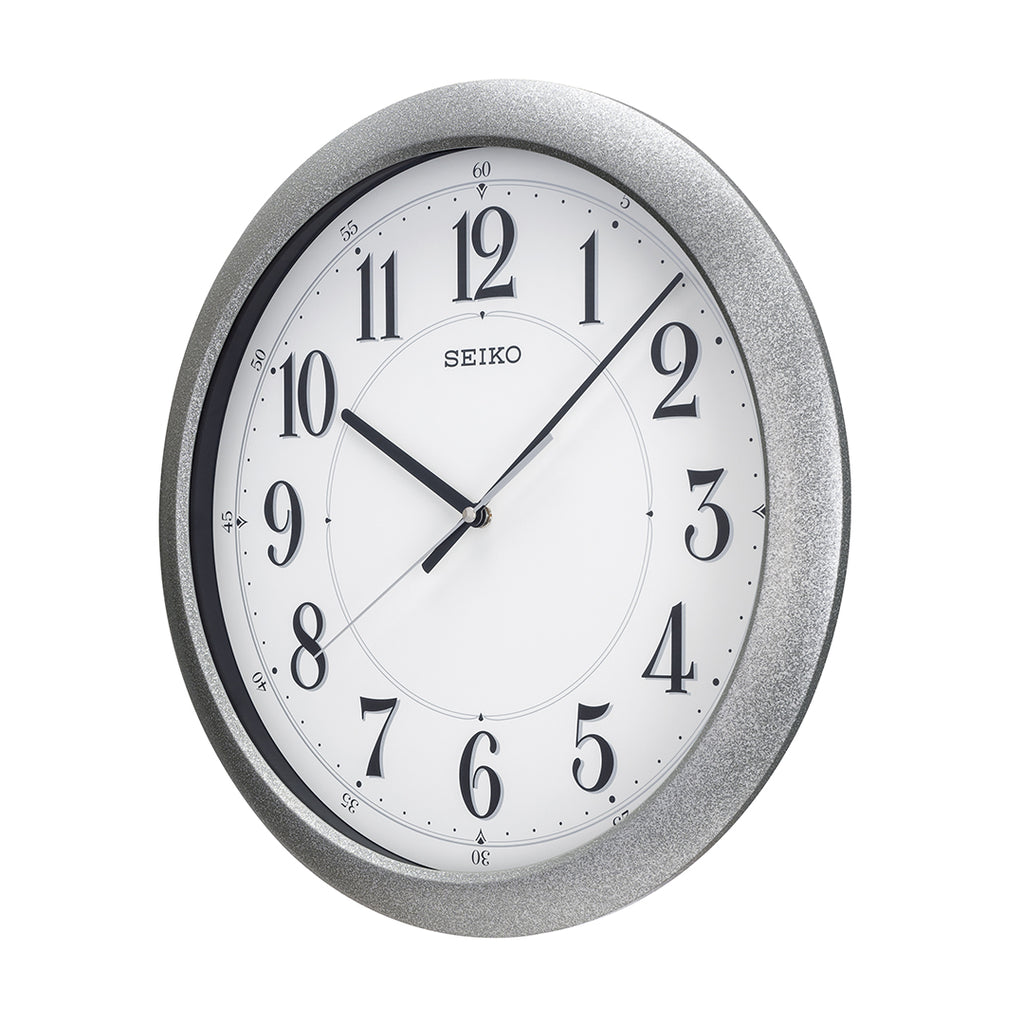 QXA754S Silver Case Wall Clock