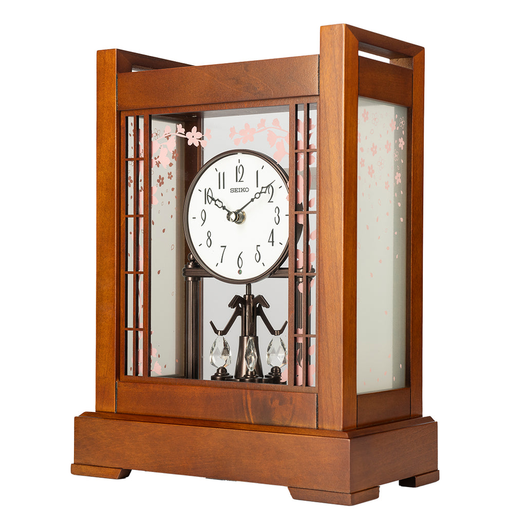 QXN235B Sakura Bloom Decorative Mantel Clock