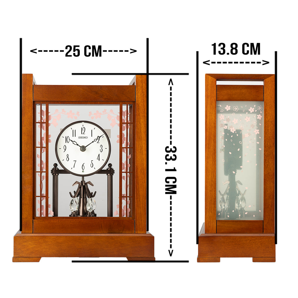 QXN235B Sakura Bloom Decorative Mantel Clock