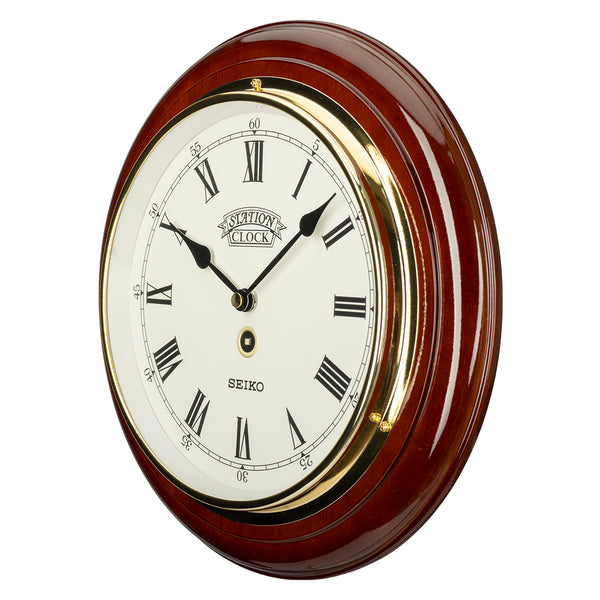 QXA144B Alder Wood Clock with Roman Numerals