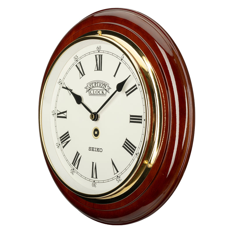 QXA144B Alder Wood Clock with Roman Numerals