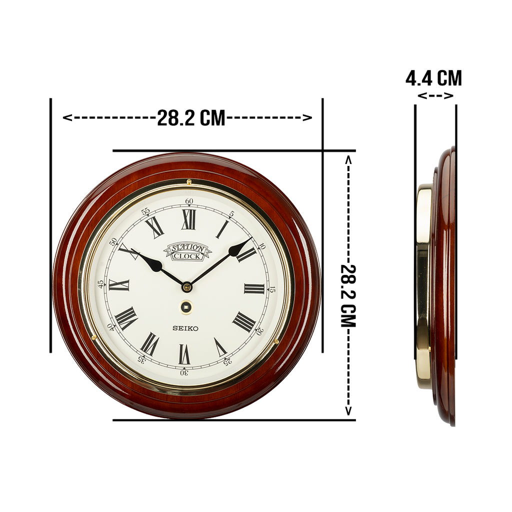 QXA144B Alder Wood Clock with Roman Numerals