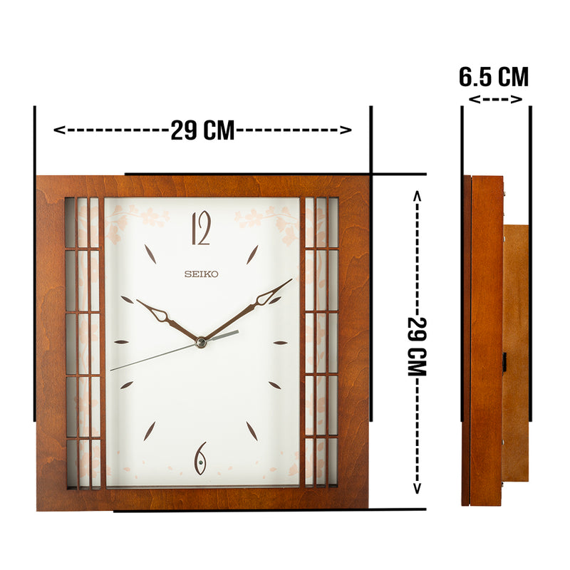 QXA848B Cherry Blossom Glass Panel Clock