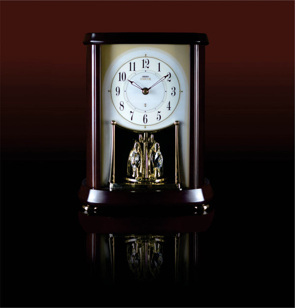 AHW566B Alder Wood Clock with Swarovski Crystals Pendulum