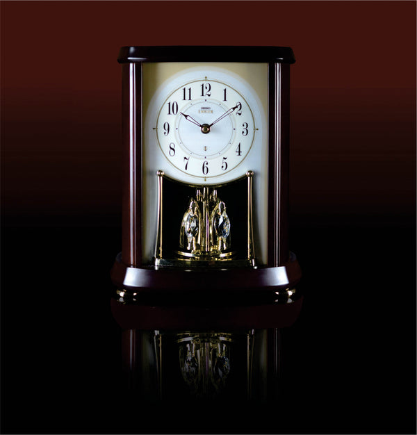 AHW566B Alder Wood Clock with Swarovski Crystals Pendulum