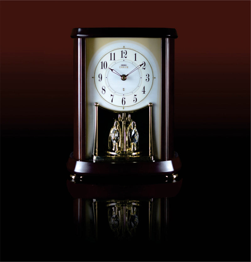 AHW566B Alder Wood Clock with Swarovski Crystals Pendulum