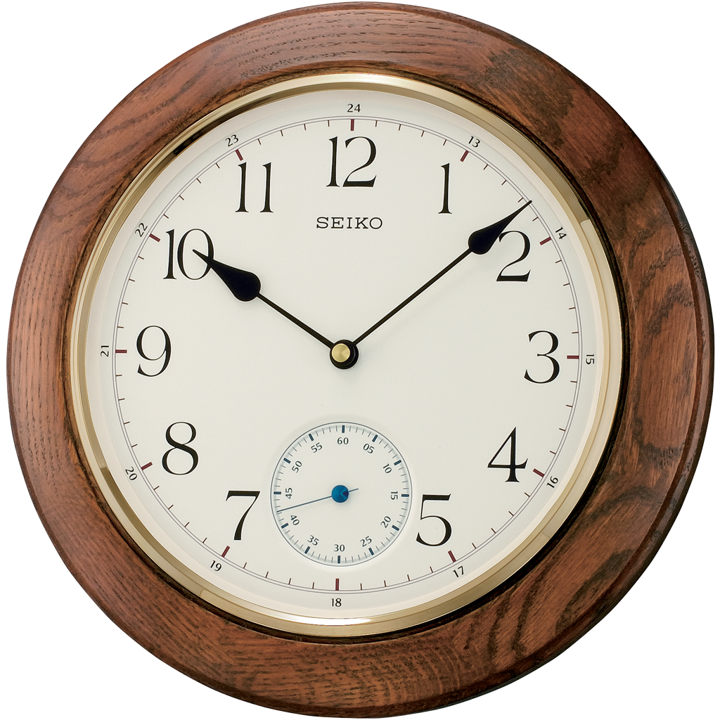 Oak Wood Case & Beige coloured dial Wall Clock. Traditional wall clock for classical homes, office, lobby, restaurants & hotels
