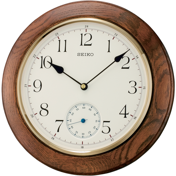 Oak Wood Case & Beige coloured dial Wall Clock. Traditional wall clock for classical homes, office, lobby, restaurants & hotels