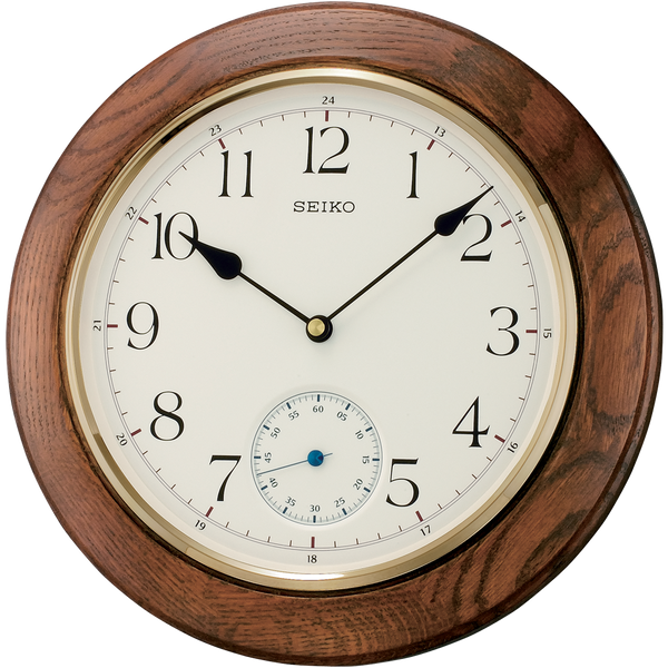 SEIKO ONLINE STORE QXA432B Oak Wood clock with sub-second hand