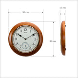 QXA432B Oak Wood clock with sub-second hand