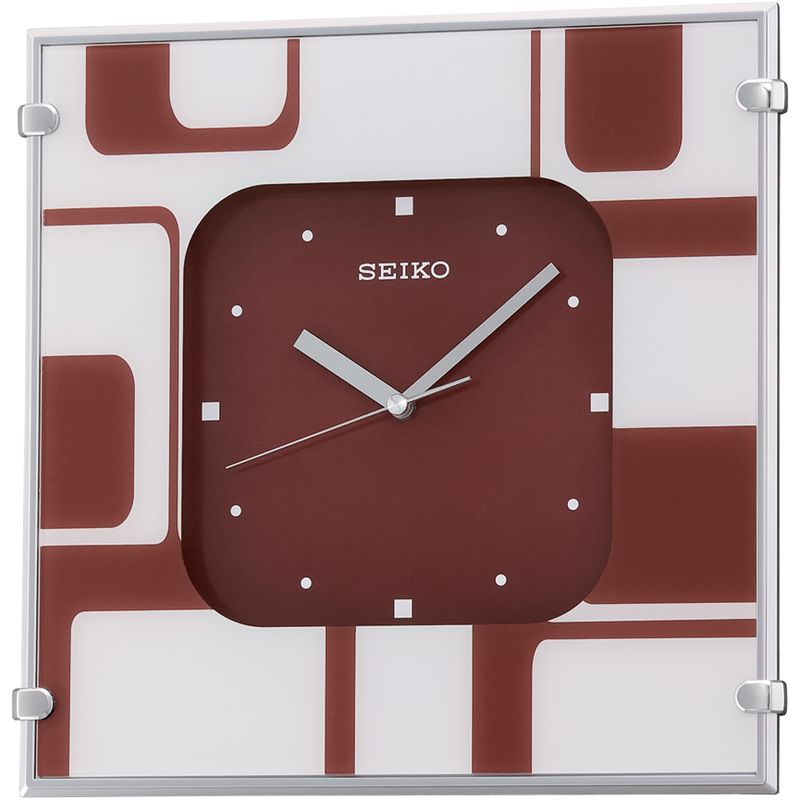 Contemporary Wall clock with red dial and square shaped case QXA475R