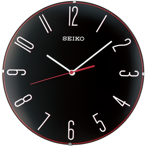 Elegant black dial with 3D numerals Seiko Clock QXA672K