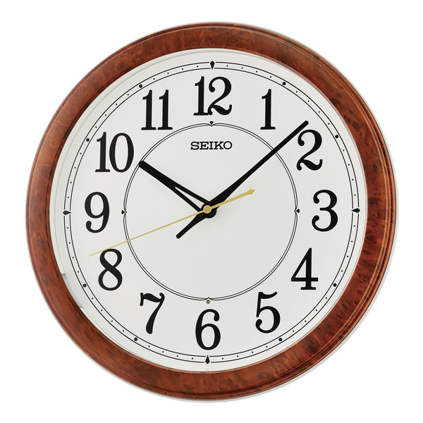 QXA788B Brown Wood Pattern Clock