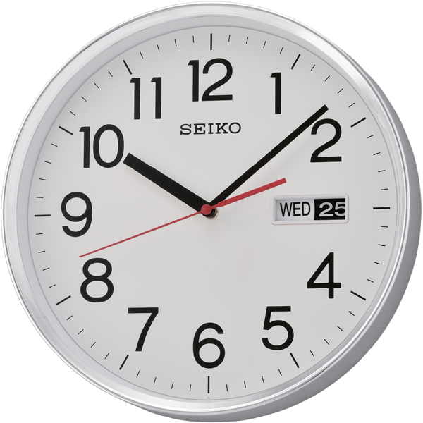 Large elegantly designed white dial clock Day-Date Calendar