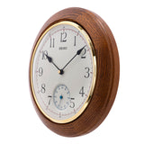 QXA432B Oak Wood clock with sub-second hand