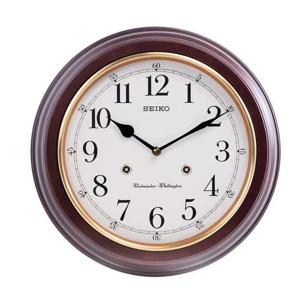 SEIKO ONLINE STORE QXH202Z Alder Wood Dual Chime Musical Clock