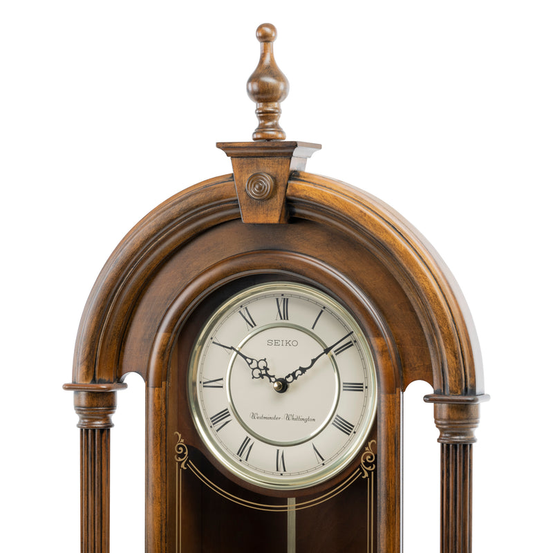 QXH075B Alderwood Pendulum Dual Chime Clock with Hourly Strike