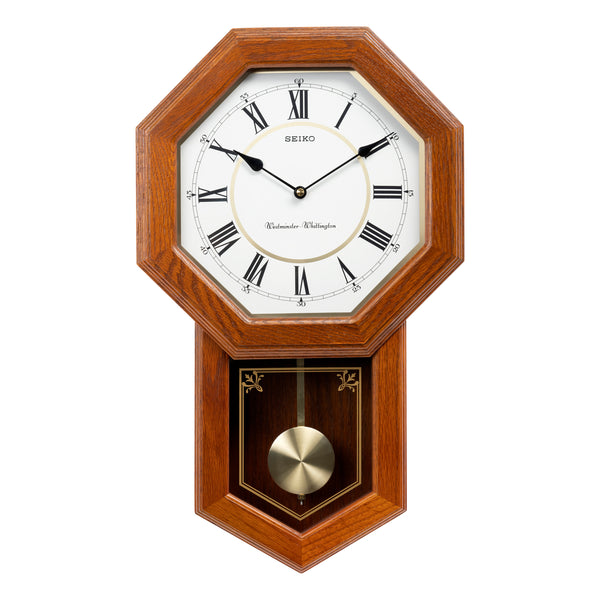 QXH110B DUAL CHIME MUSICAL OAK WOOD PENDULUM CLOCK
