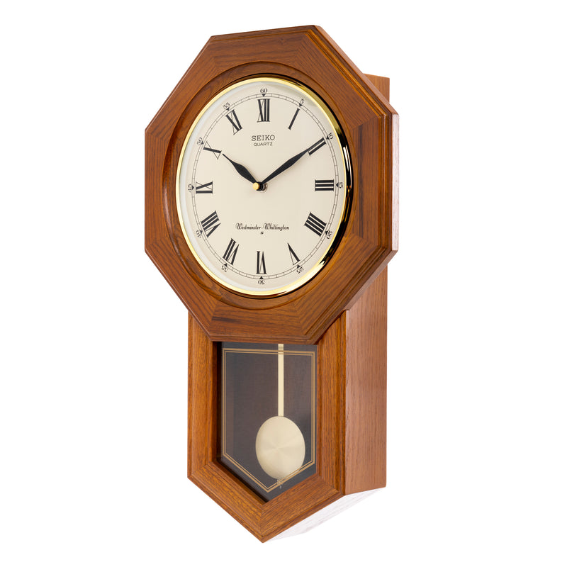 QXH102B DUAL CHIME MUSICAL OAK WOOD PENDULUM CLOCK